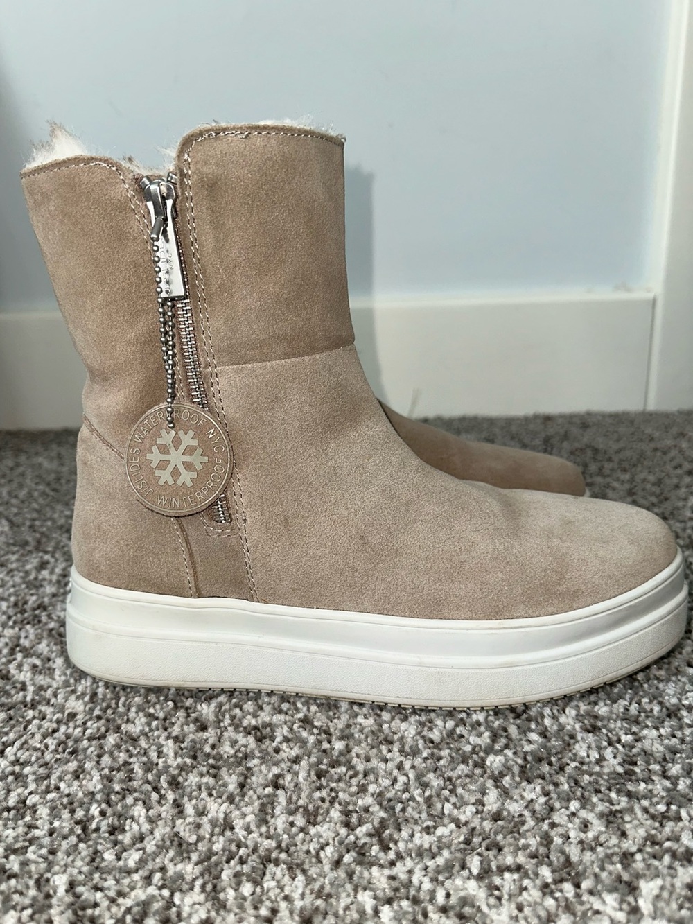 J/Slides Women’s Tristan Brown Suede Waterproof Boots Size 6.5